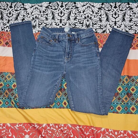 J. Crew Soft Denim Classic Blue Wash High Rise Skinny G7357 Jeans Size 25 - Picture 1 of 5